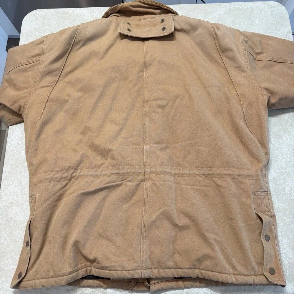 Old Mill Mens Insulated Duck Canvas Workwear Jacket Thinsulate Corduroy Collar M